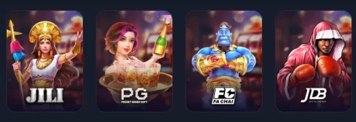 Colorful slot machine interface at JJJJL casino game section